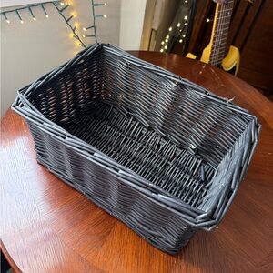 Black wicker basket